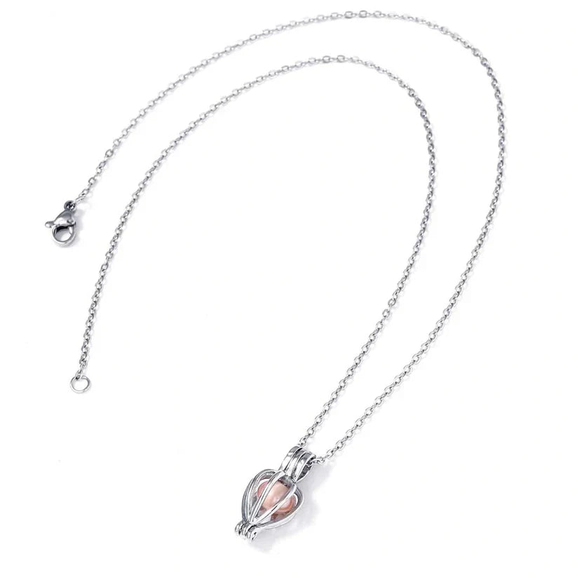 COLLIER CŒUR AVEC PERLE EN BOÎTE CADEAU - My Store