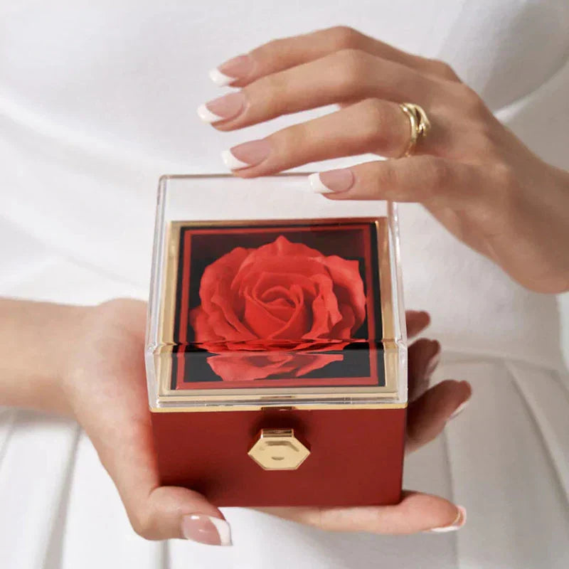 BOÎTE COLLAR CŒUR MAGNÉTIQUE AVEC FLEUR PRÉSERVÉE - My Store