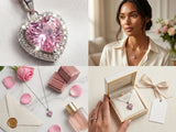 COLLIER COEUR SURELEVE ROSE