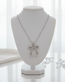 COLLIER NŒUD AVEC PIERRES PENDANTES