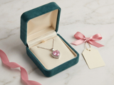 COLLIER COEUR SURELEVE ROSE