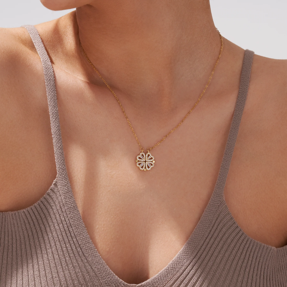COLLIER COEUR TRÉFLE MAGÉTIQUE - My Store